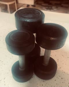 Rubber-Coated Dumbbells (5+3+2 KG)