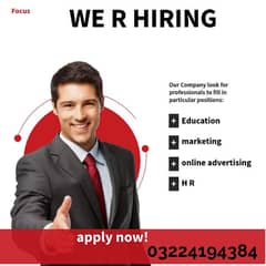 Fresher also  Required in Lahore