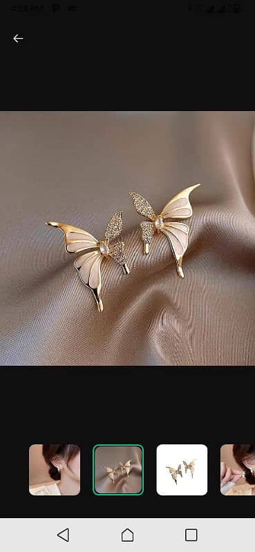 butterfly earing golden colour 1