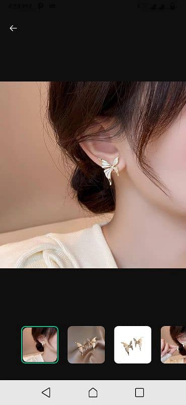 butterfly earing golden colour 2