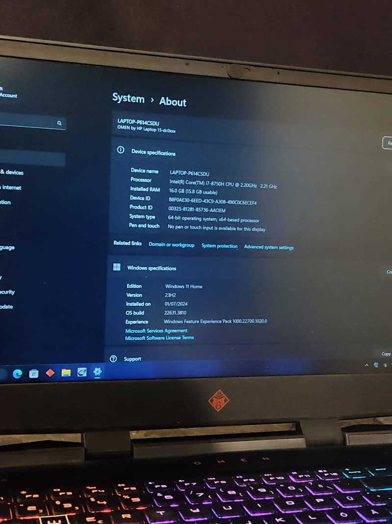 HP Omen 15 Gaming Laptop - i7 8th Gen & GTX 1050Ti 3