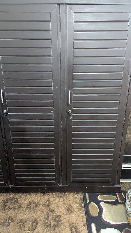 3 Partition Wardrobe Wooden 1