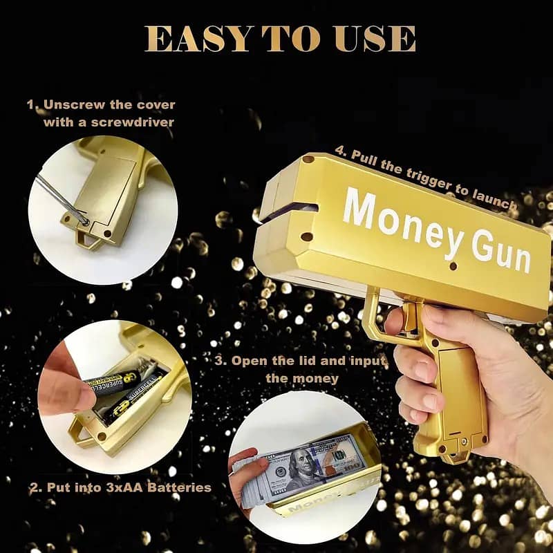 Sbrvaniy Super Gun Shooter Playing Spary Make it Rain Cash Gun Prop 2