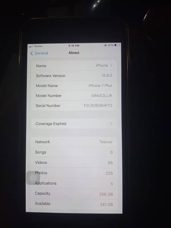 iphone 7 plus 256gb PTA approved battery health 85 percent 3