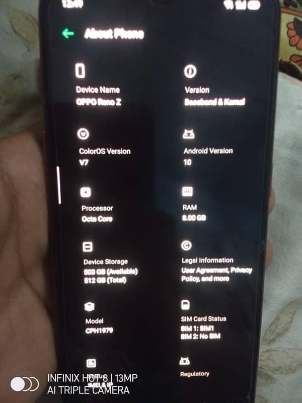 oppo Reno z 8 RAM 512GB 1