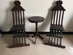 wooden 2 chairs with table and Dewaan for sale