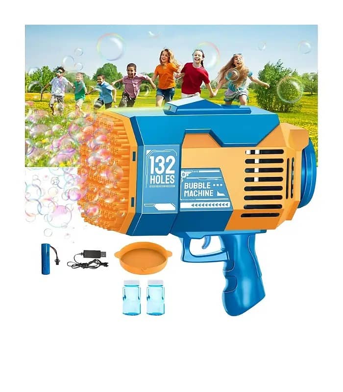 LAYPUNY 132 Holes Gatling Bubble Gun, Kids Toys Electric Bubble 1