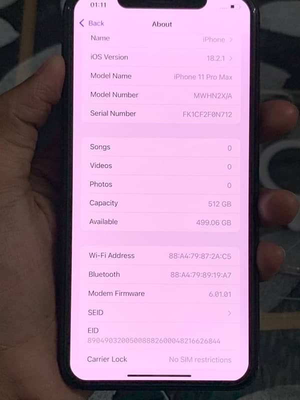 Iphone 11 Pro Max 512 GB PTA Approved 5