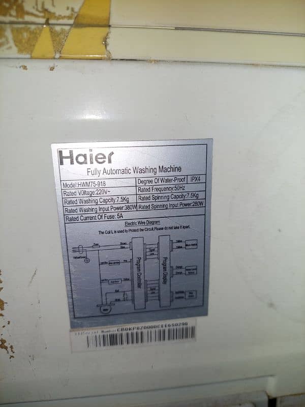 Haier Fully Automatic 7.5kg Washing Machine 5