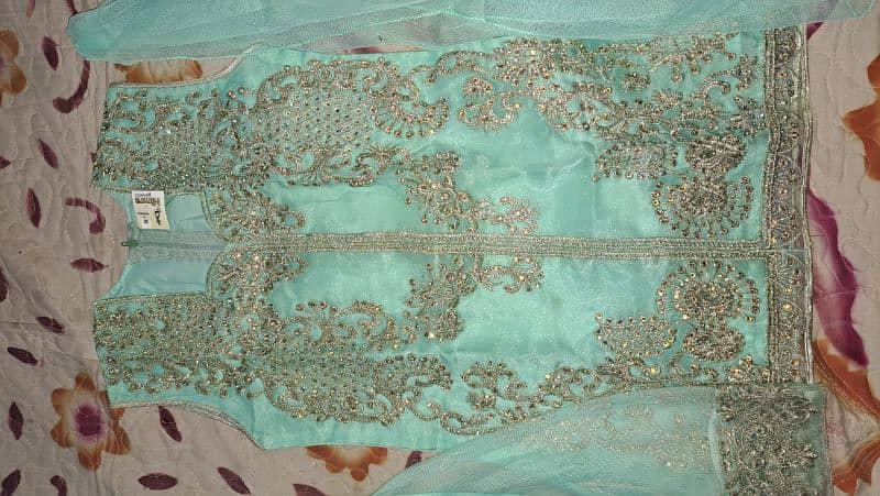 Beautiful Greenish color Gharara Suit with dopatta 1