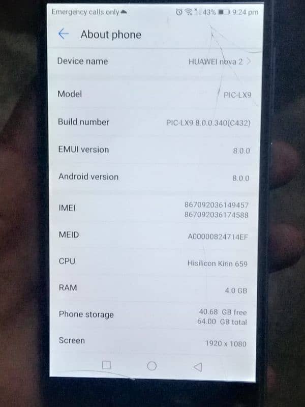 huawei nova2 no pta 03147938191 2