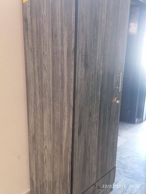 Best quality wooden wardrobe with channel drawer and smooth tyres. 2