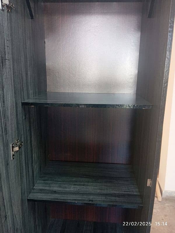 Best quality wooden wardrobe with channel drawer and smooth tyres. 6