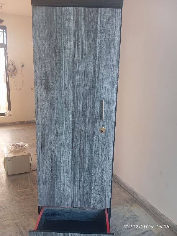 Best quality wooden wardrobe with channel drawer and smooth tyres. 13