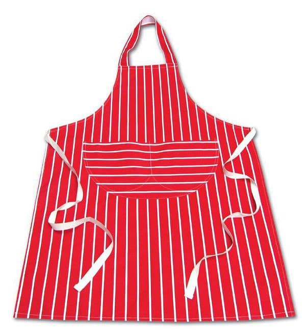 Red and Blue Stripe Kitchen Apron for Chef in Pakistan 0