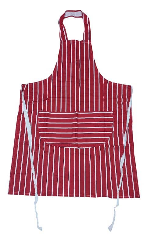 Red and Blue Stripe Kitchen Apron for Chef in Pakistan 2