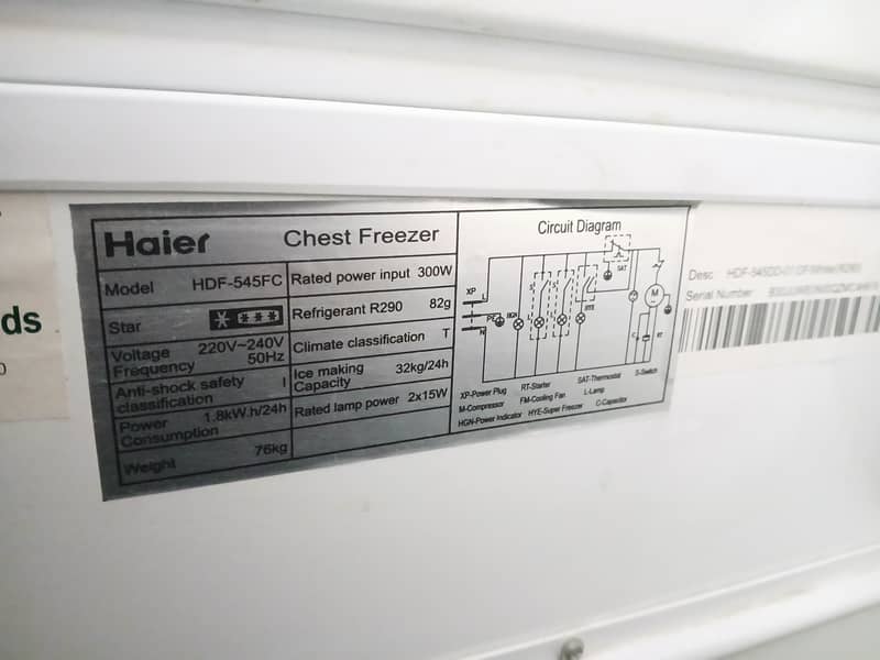 HAIER, DEEP FREEZER FULL SIZE 2 door 2