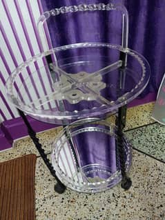 Acrylic and glass tea trolley