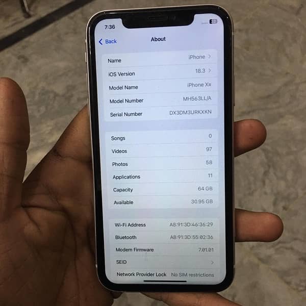 iPhone XR all ohk no any fault non pta 64 gb Face ID ohk True Tone ohk 1