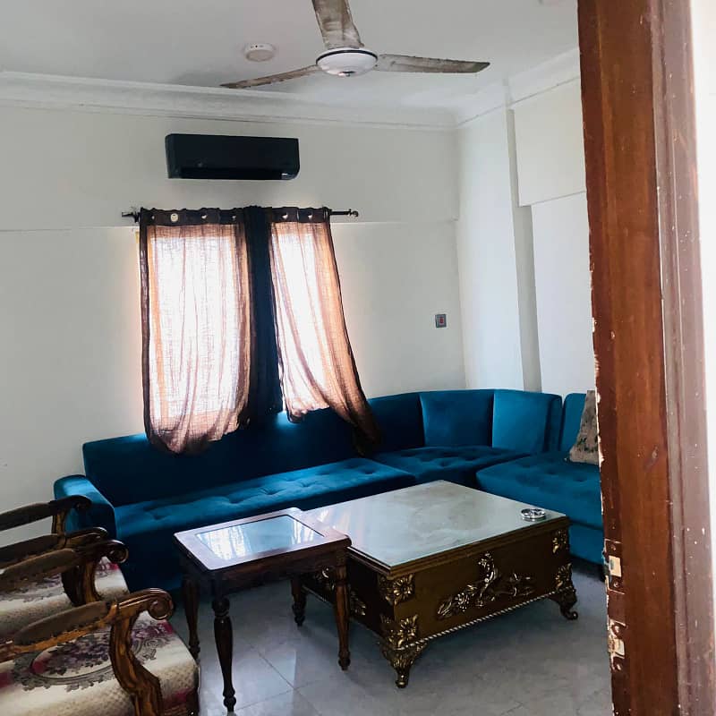 Defence DHA phase 5 badar commercial Furnished 2 bed D D apartment available for rent 0