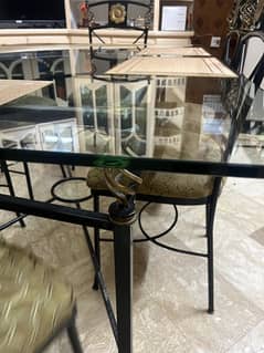 Dining Table - 6 Seater Dining Table - Glass Table Top