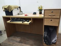 Office Table with Drawers, Keyboard Tray and two holes for cables