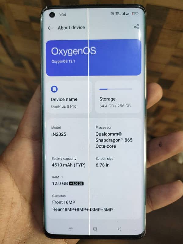 Oneplus 8 Pro 12/256 Dual Sim PTA approved 9/10 0