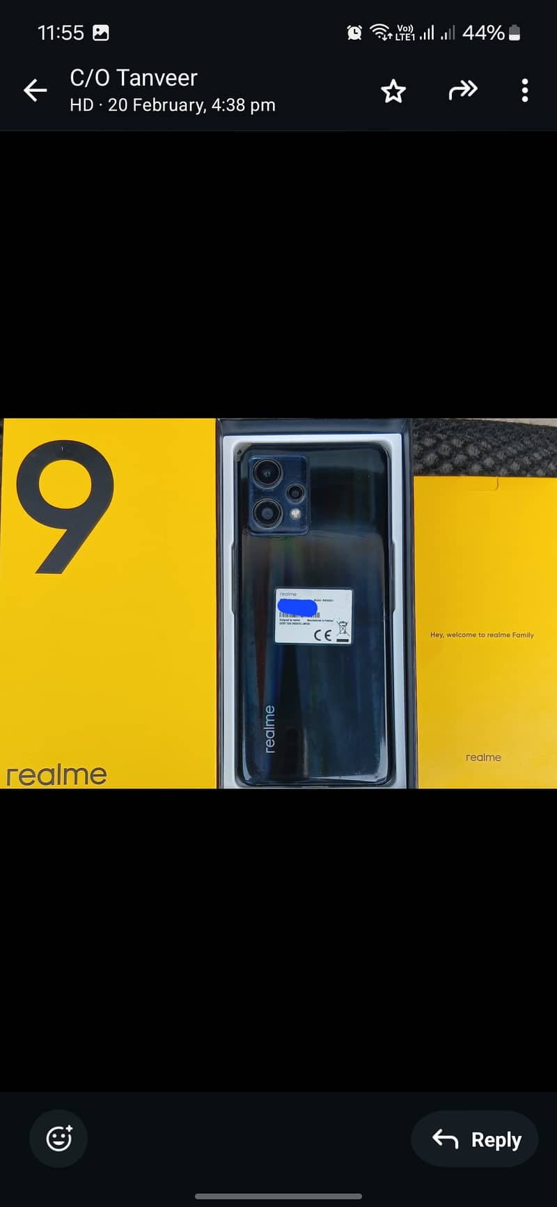 Realme 9 (8/128)GB with complete box and original charger 2