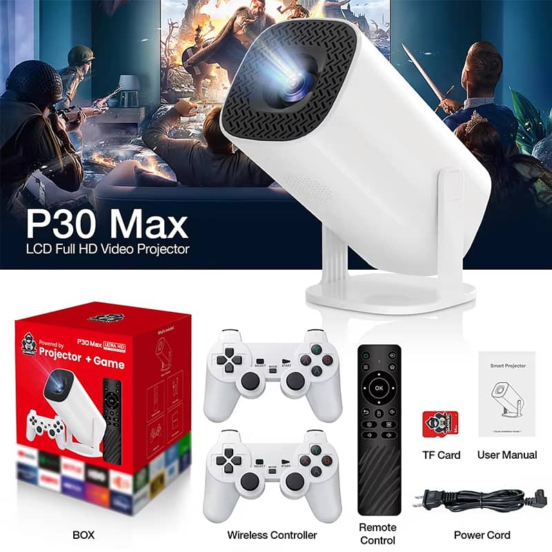 P30 Max Gaming Projector 4K HD 1080P Bluetooth Android 11 0