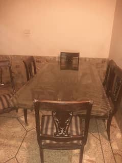 6 seater wooden dine in table