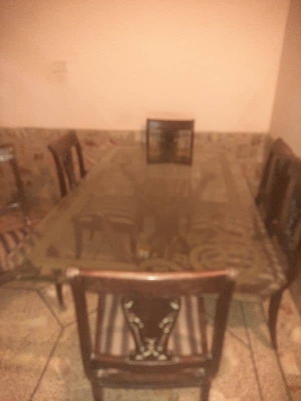 6 seater wooden dine in table 1