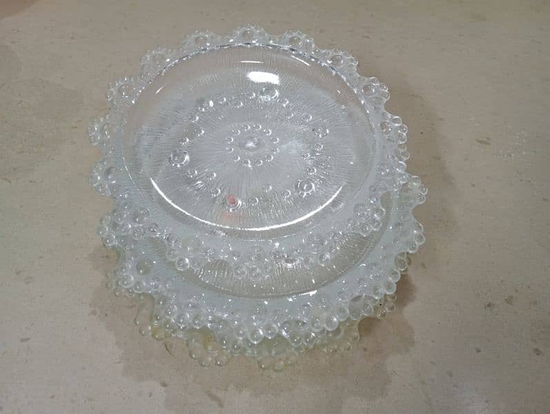 crystal glass bowl & serving plates 1