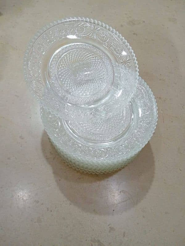 crystal glass bowl & serving plates 5