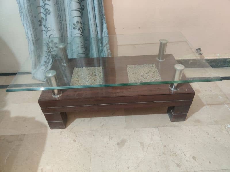 Glass-Top Center Table for Sale 0