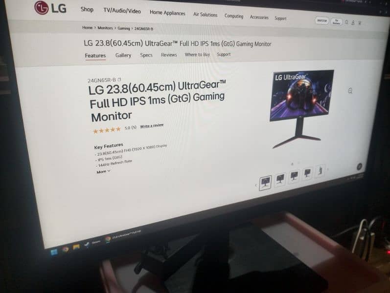 Gaming Monitor 144hz 24" inches FULL HD IPS with DC adapter 0