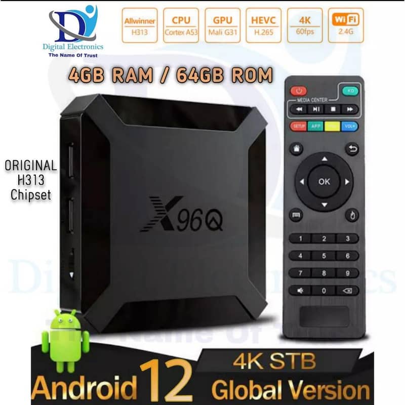 X96Q - 4GB / 64GB - Android 12 - Quad Core 4K Android Smart TV Box - 3