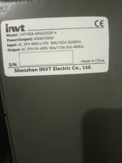 inverter invt 45/55kw 3 phase