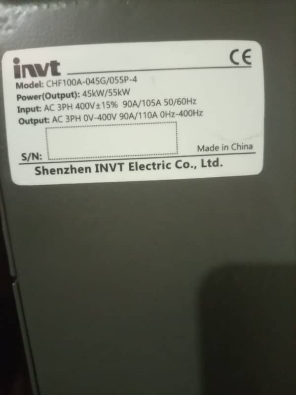 inverter invt 45/55kw 3 phase 0