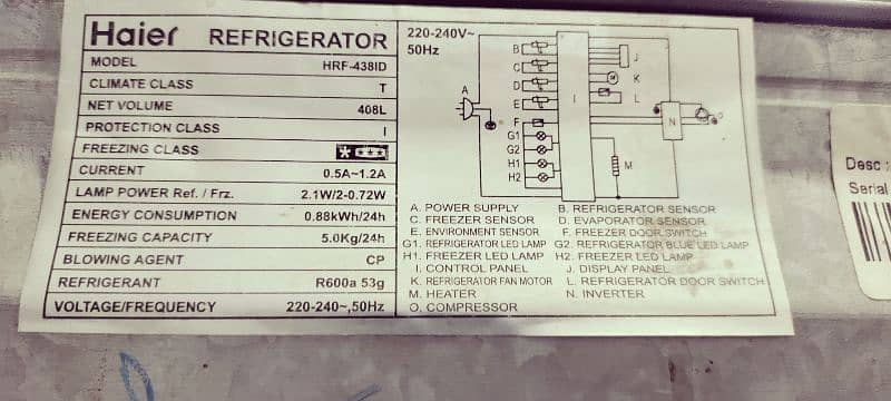 Haier HRF-438 Refrigerator | Like New | Compressor Warranty 4