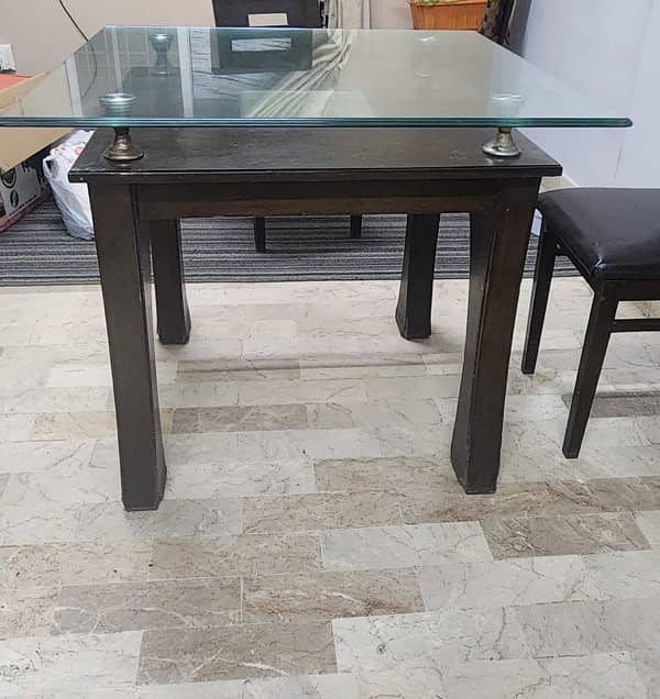 Glass top Dining table with 4 chairs 2