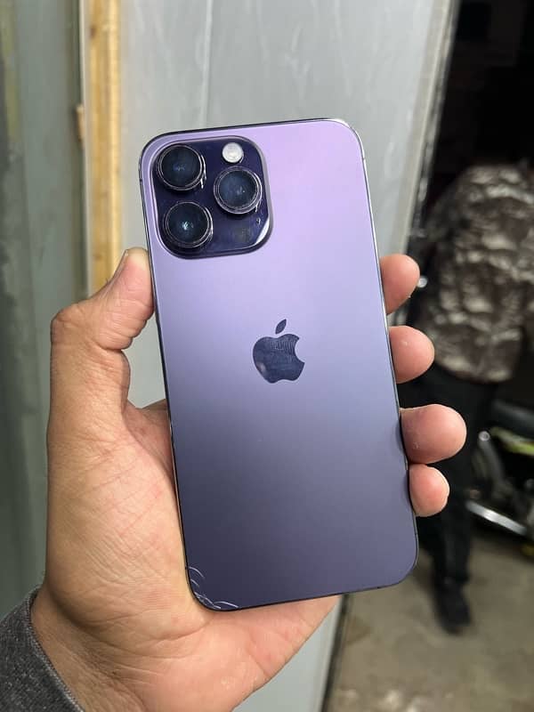 iPhone 14 pro Max jv 128 gb Deep Purple Menor, back brack 0