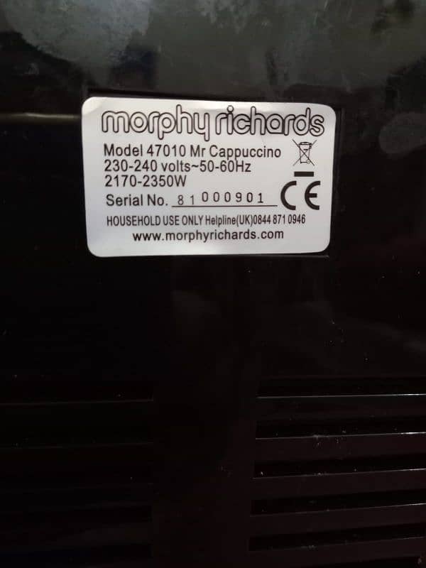 Morphy Richards 3 in 1 Filter / Cappuccino & Milk Frother Coffee Maker 8