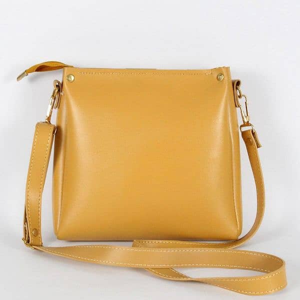 girls Rexine yellow bag 2