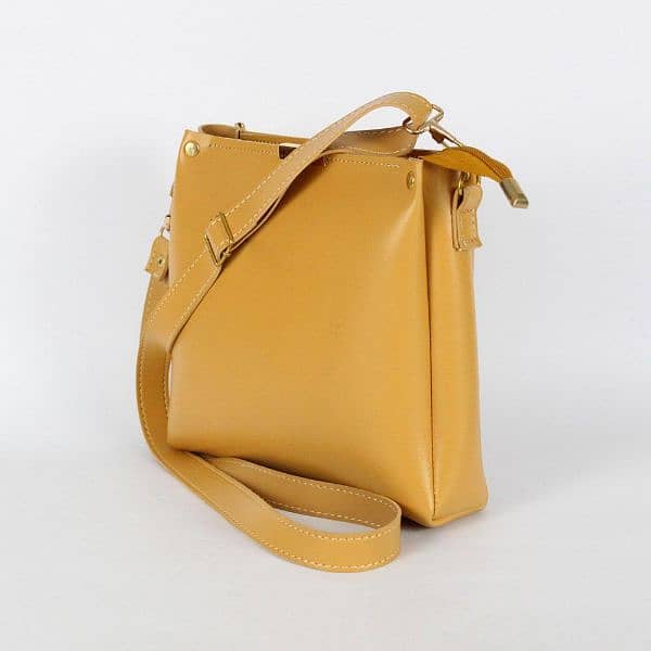 girls Rexine yellow bag 3