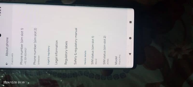 Google pixel 6 pro approved on line just minor dot 4