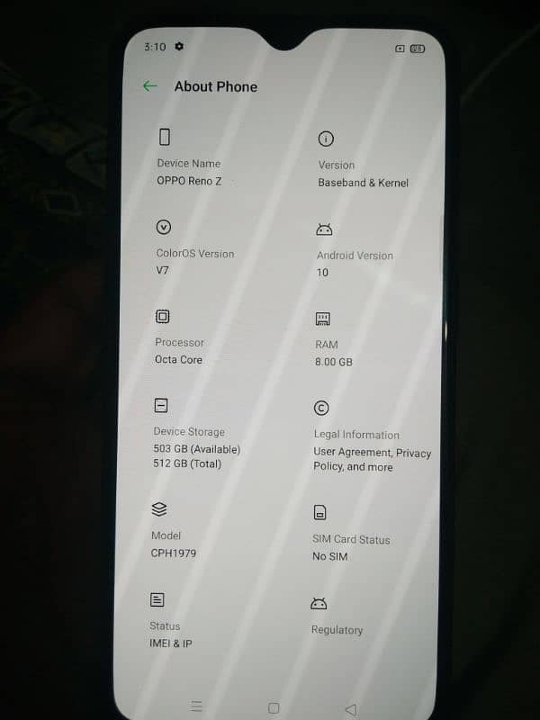 oppo Reno z 8gb 512gb duall sim 2