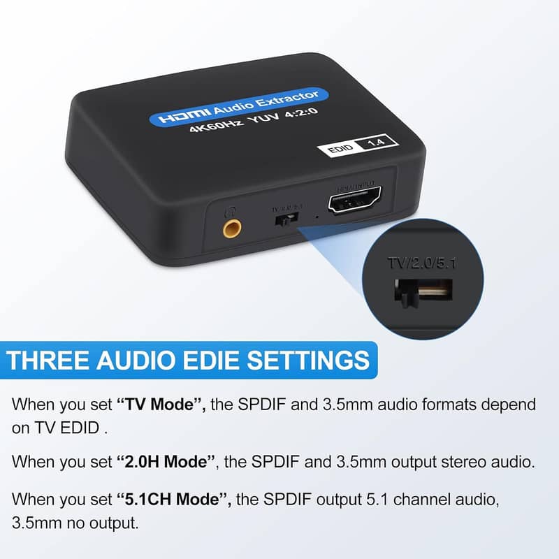 HDMI Audio Extractor,HDMI to HDMI+Optical Toslink SPDIF+Audio 8