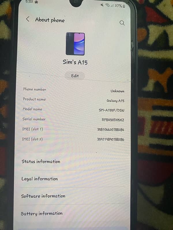 samsung A15 8gb 256gb 6