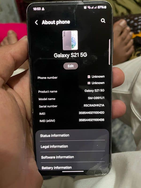 Samsung S21 5G 8/128GB Non Pta 6