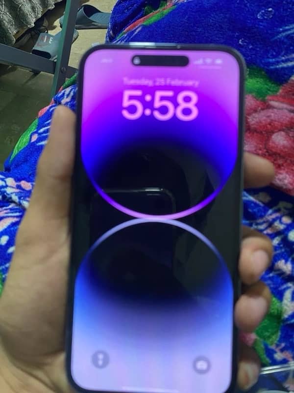 i phone 14 pro max non pta 3.5 month sim time 03074410998 deep purple 0